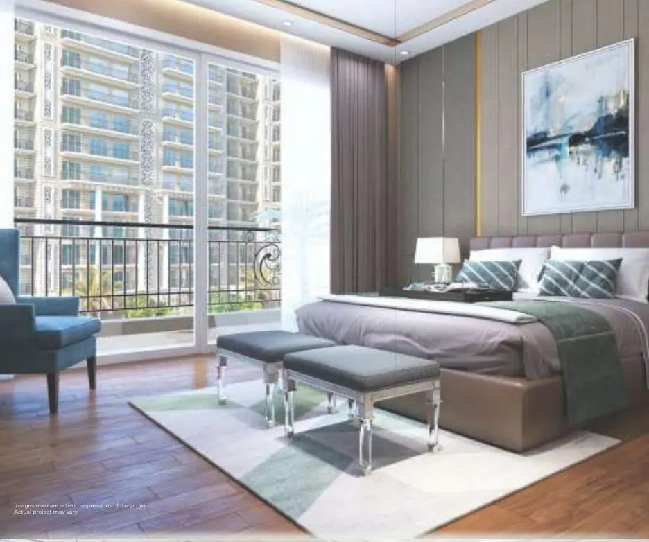 Bedroom with balcony access at Prateek Grand Begonia