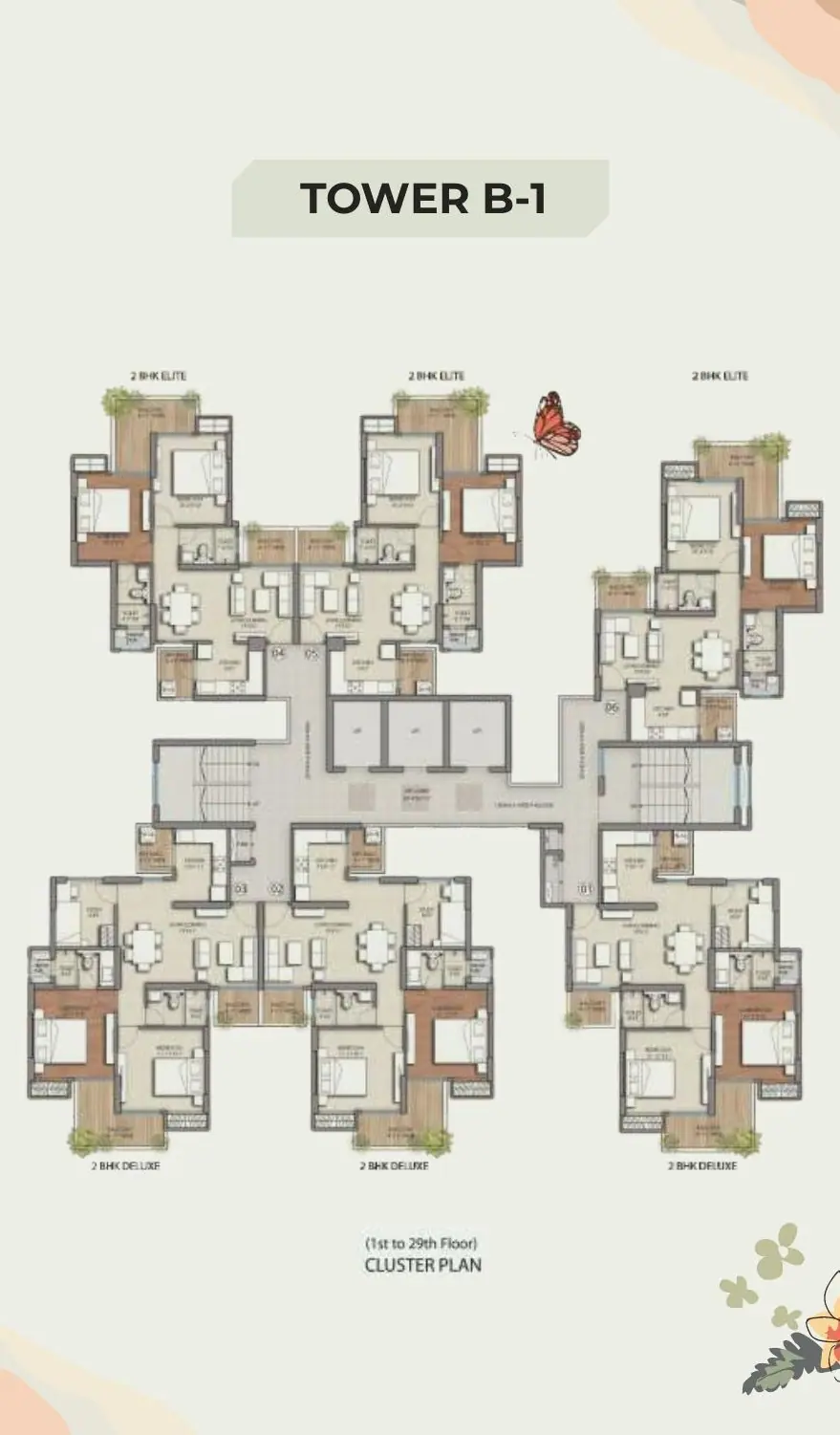 Prateek Grand Begonia Tower B-1 cluster plan