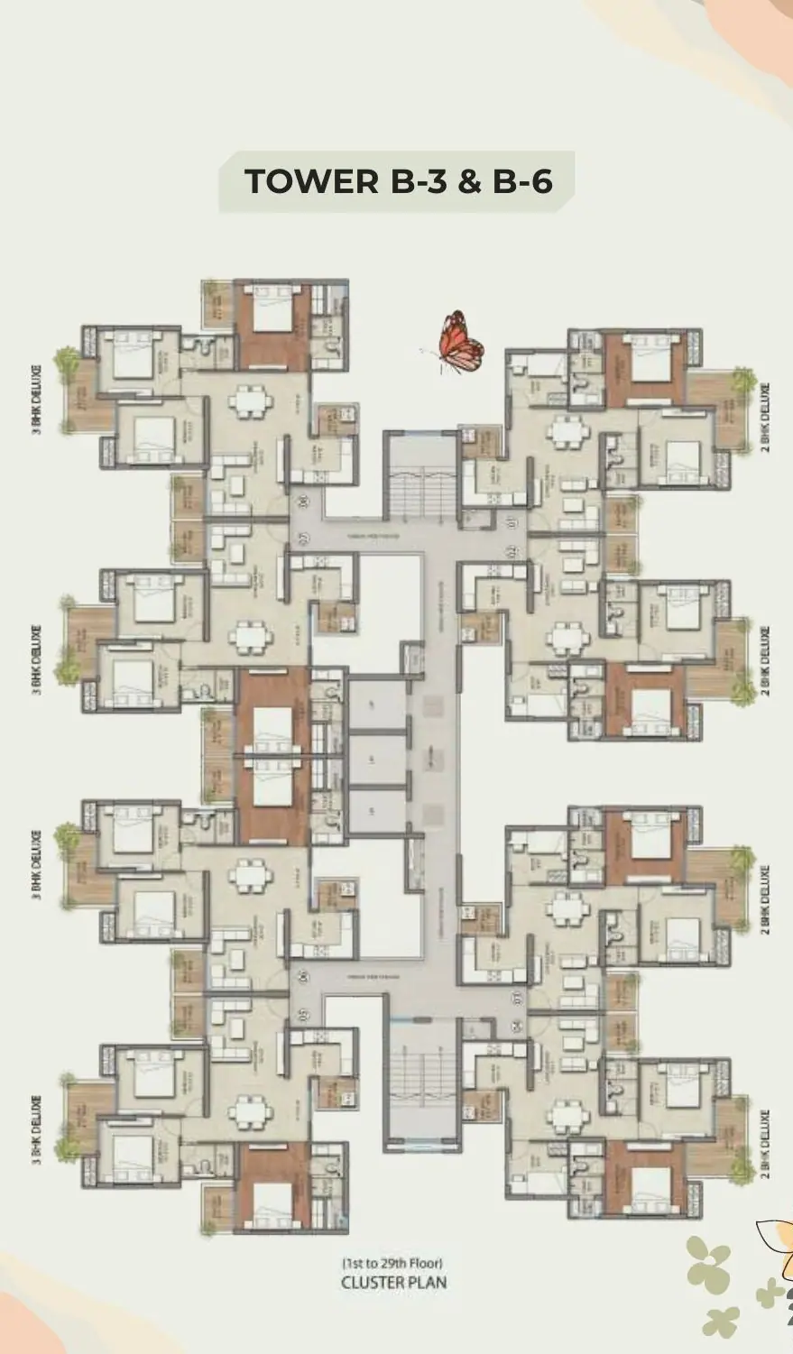 Prateek Grand Begonia Tower B-3 and B-6 cluster plan