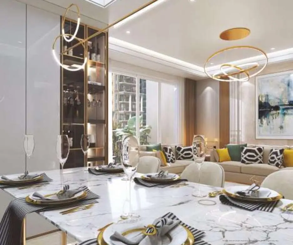 Formal dining interior at Prateek Grand Begonia