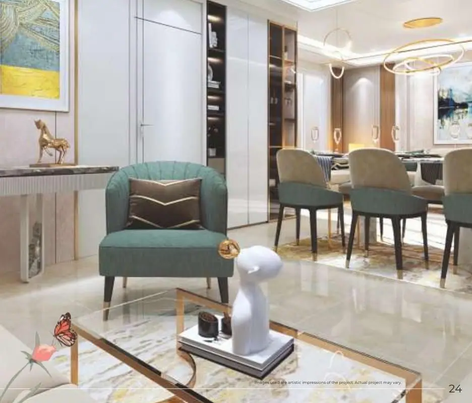Dining and lounge of a 3 BHK resale flat in Prateek Grand Begonia