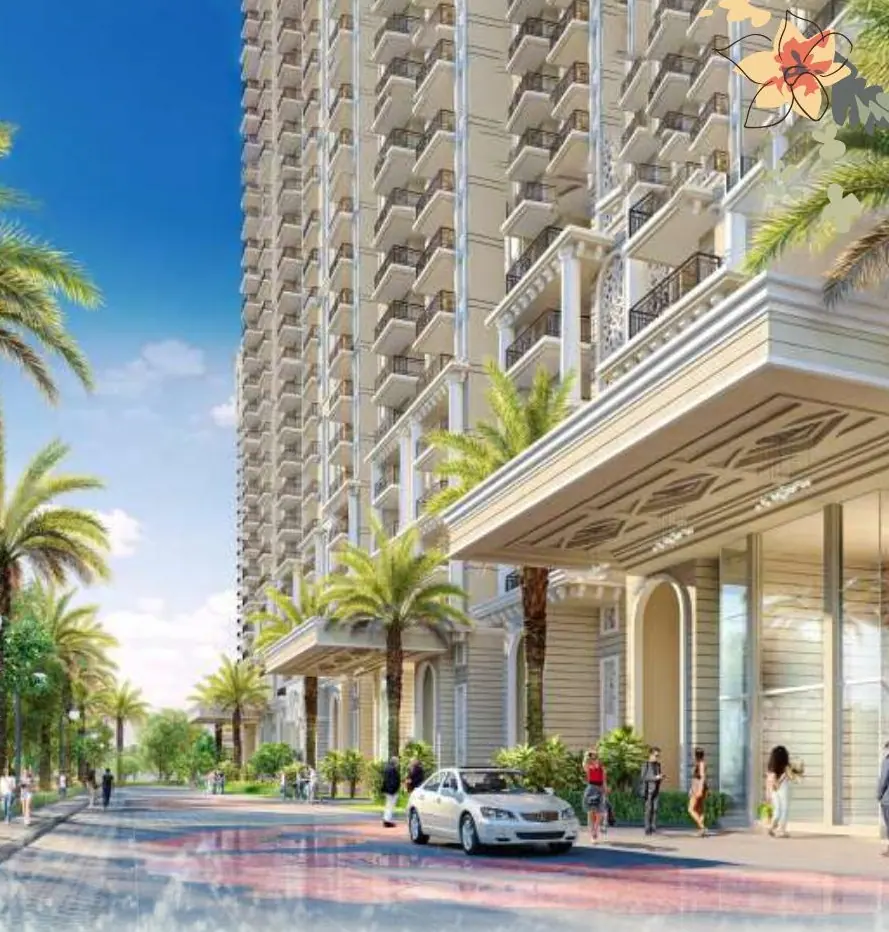 Prateek Grand Begonia Siddharth Vihar entrance drive and grand lobby facade