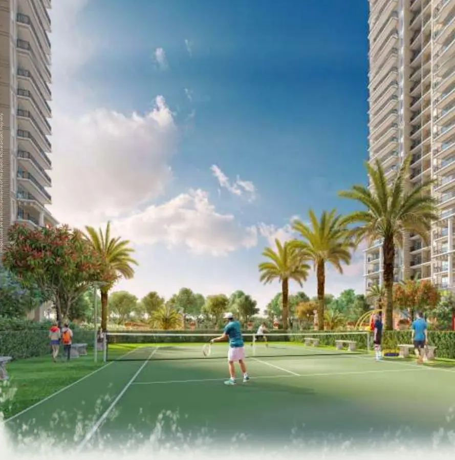 Lawn tennis court at Prateek Grand Begonia athletic arena