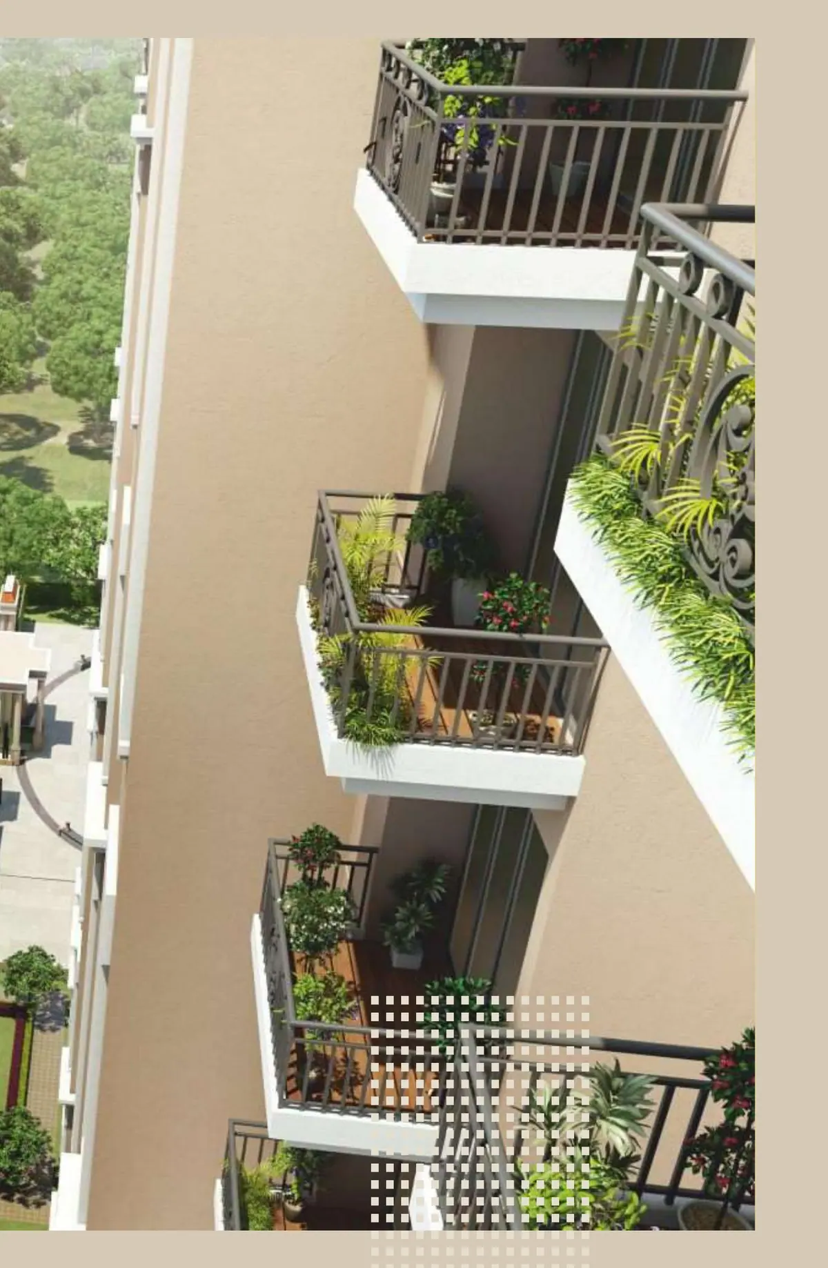Balcony view from a Prateek Grand City apartment