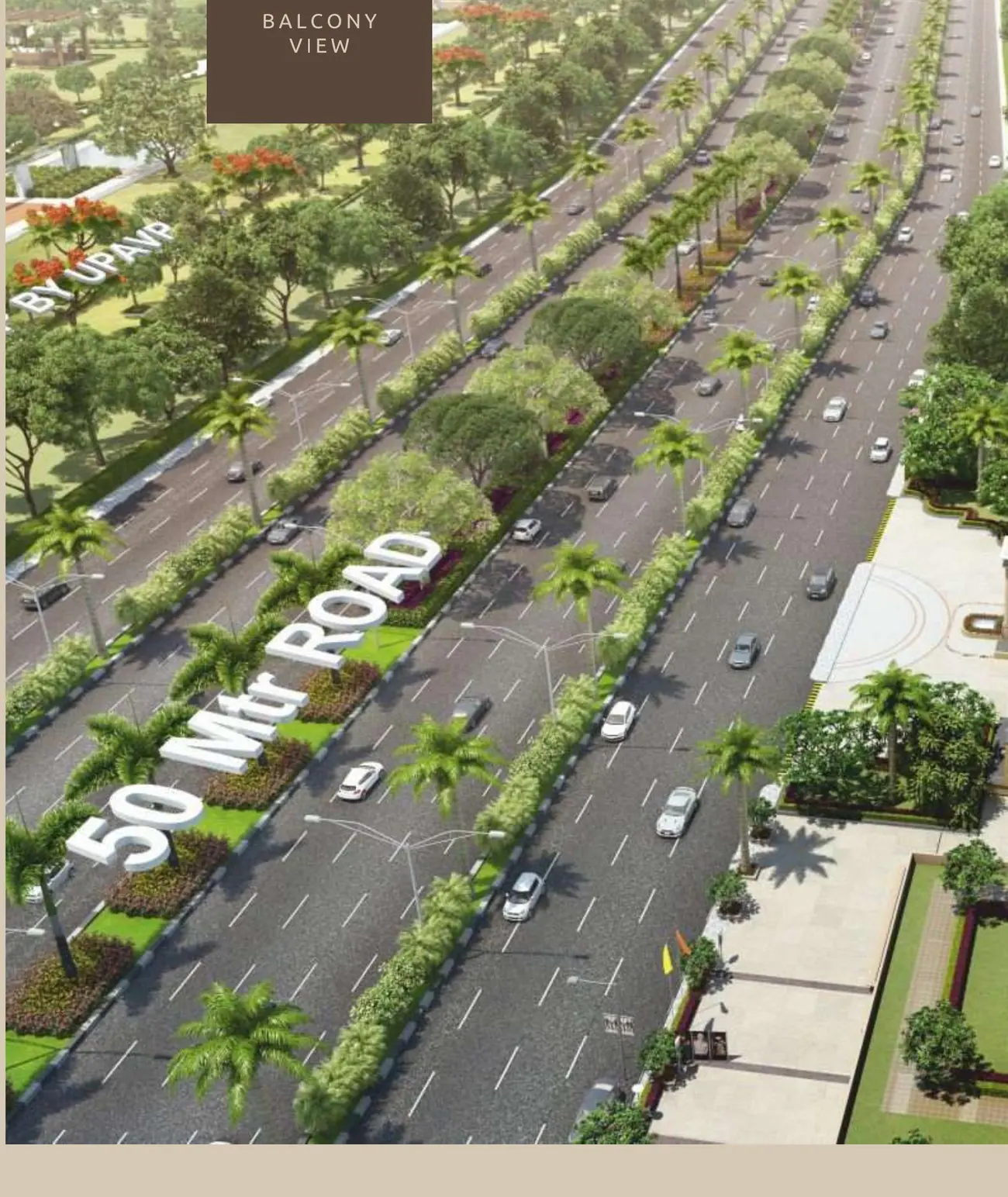 Aerial view of the 75 metre road alongside Prateek Grand City Siddharth Vihar
