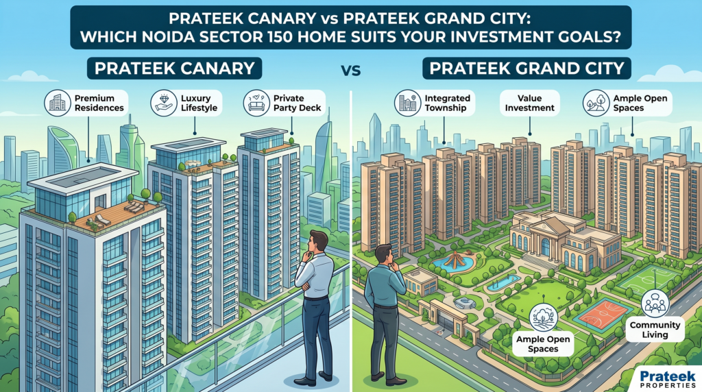Prateek Canary vs Prateek Grand City: Best Property Investment in Noida Sector 150?
