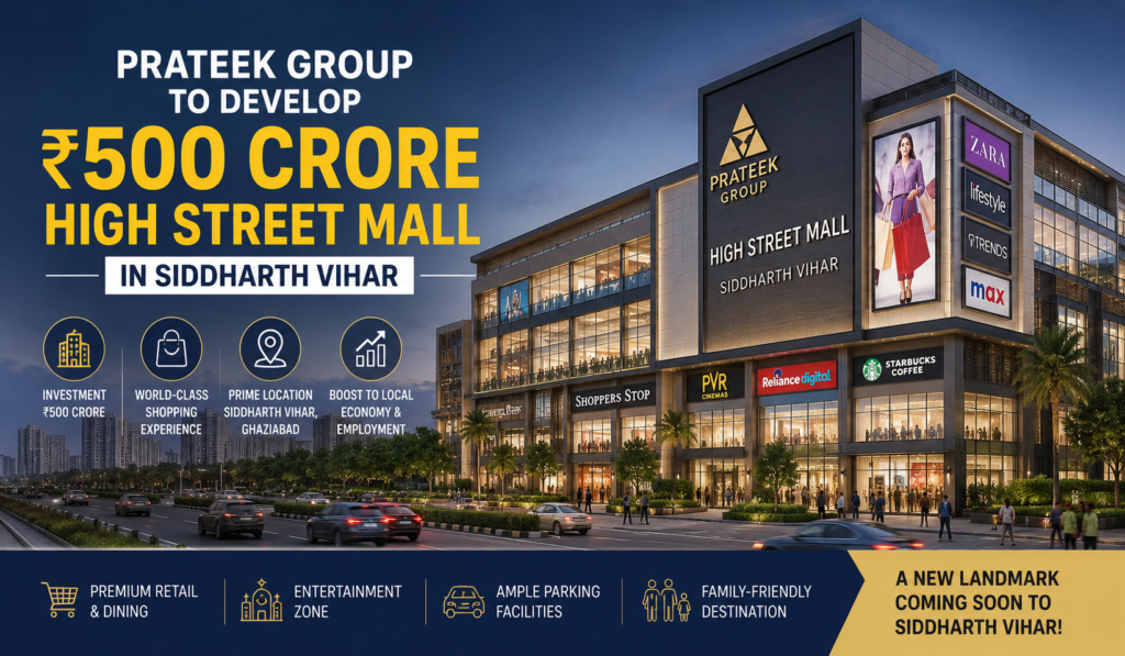 Prateek Group to Develop ₹500 Crore High Street Mall in Siddharth Vihar, Ghaziabad