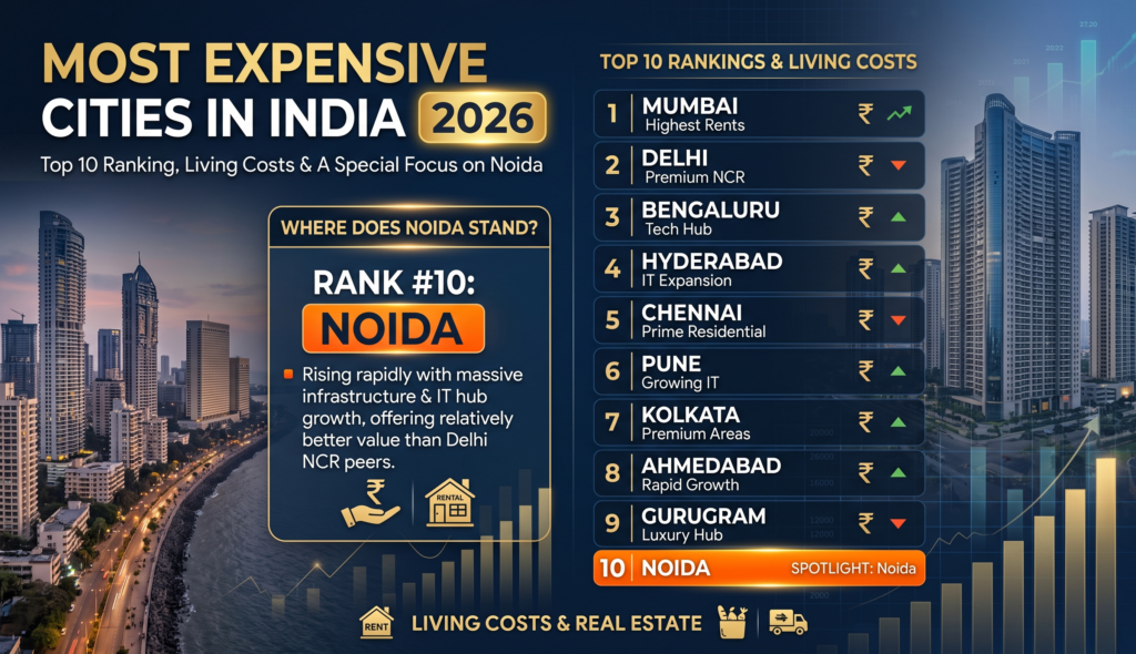 Most Expensive City in India 2026: Top 10 Ranking, Living Costs and Where Noida Stands